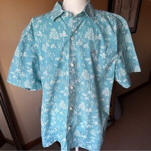 Tommy Bahama Aqua Blue Hawaiin Shirt sz L